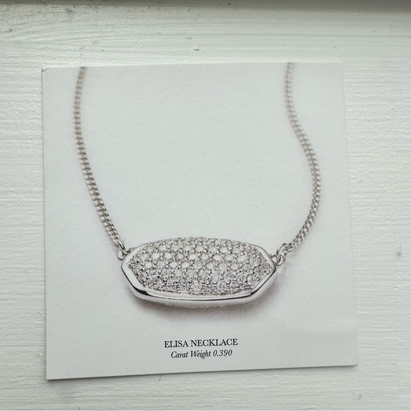 Kendra Scott Elisa Pendant Necklace in Pave Diamond and 14k Rose Gold.39 ct - Picture 15 of 16